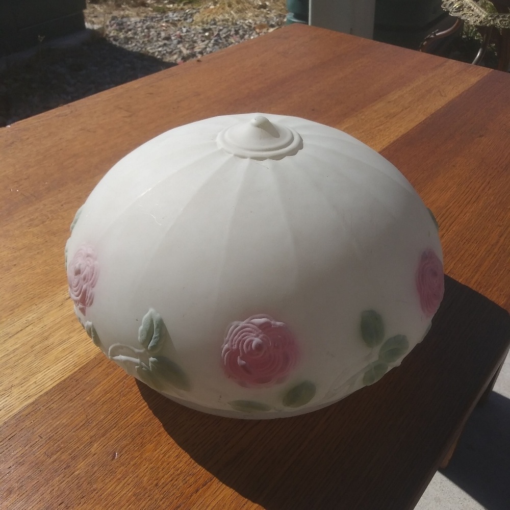 WONDERFUL HAND PAINTED REVERSED GLASS SHADE